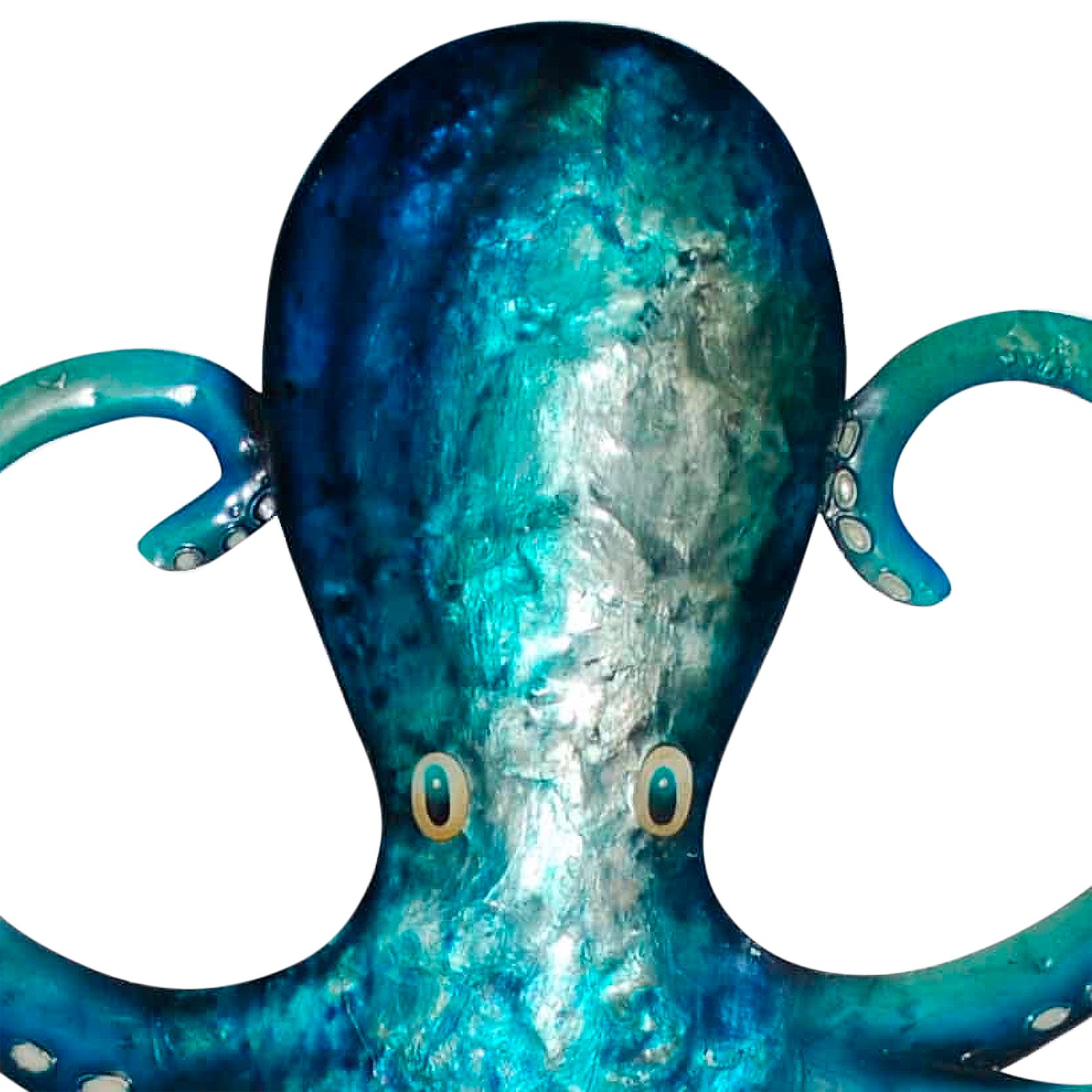 Image 2 Octopus 20" High Blue Metal Wall Decor more views