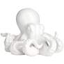Octopus 9 1/4" Wide Shiny White Decorative Figurine