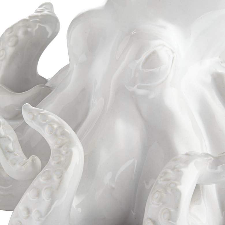 Octopus 9 1/4 inch Wide Shiny White Decorative Figurine more views
