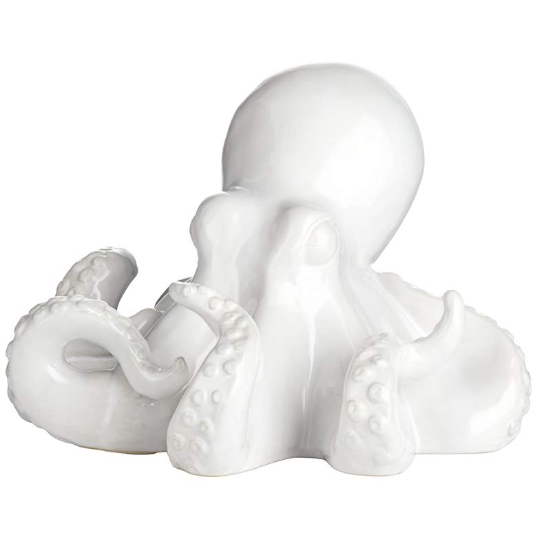 Image 3 Octopus 9 1/4" Wide Shiny White Decorative Figurine more views