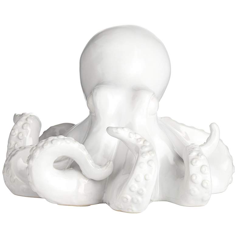 Image 4 Octopus 9 1/4 inch Wide Shiny White Decorative Figurine more views