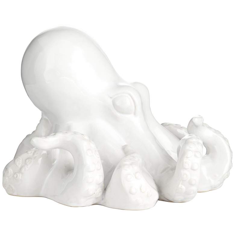 Image 5 Octopus 9 1/4 inch Wide Shiny White Decorative Figurine more views