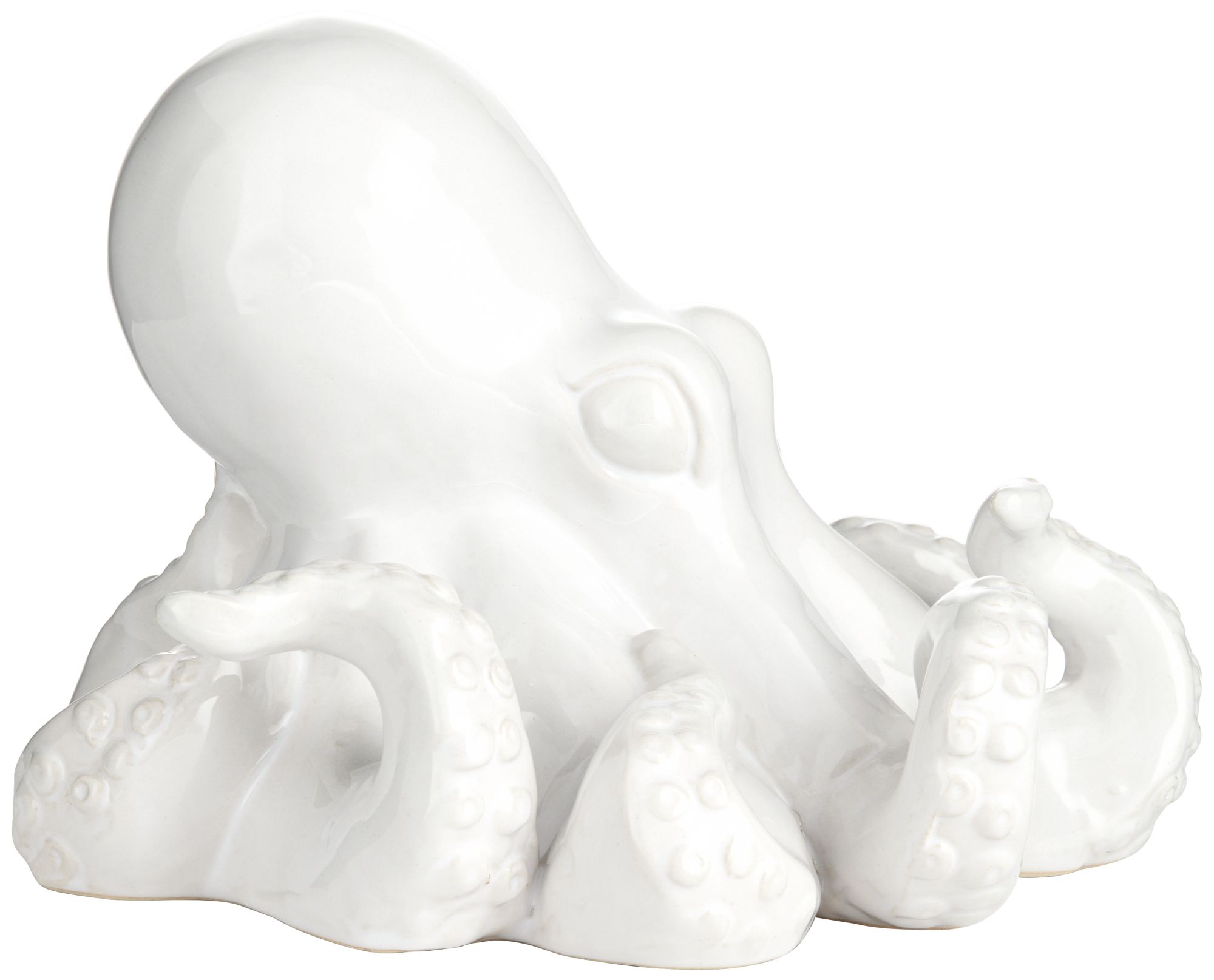Image 5 Octopus 9 1/4" Wide Shiny White Decorative Figurines Set of 2 more views