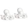 1_Octopus 9 1/4" Wide Shiny White Decorative Figurines Set of 2
