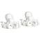 Octopus 9 1/4" Wide Shiny White Decorative Figurines Set of 2