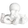 4_Octopus 9 1/4" Wide Shiny White Decorative Figurines Set of 2 more views