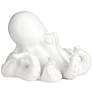 5_Octopus 9 1/4" Wide Shiny White Decorative Figurines Set of 2 more views