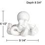 7_Octopus 9 1/4" Wide Shiny White Decorative Figurines Set of 2 more views