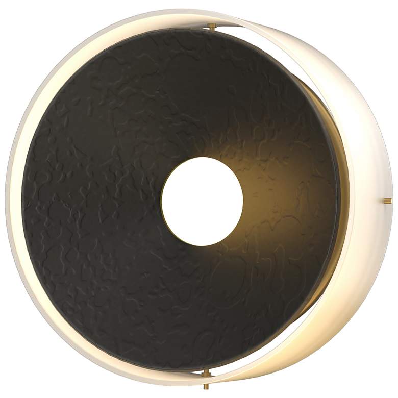 Image 1 Oculus 11.5" High Black Sconce With Opal Glass Shade