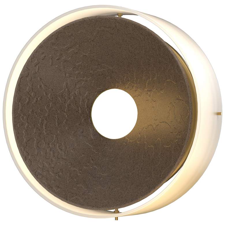 Image 1 Oculus 11.5" High Bronze Sconce With Opal Glass Shade