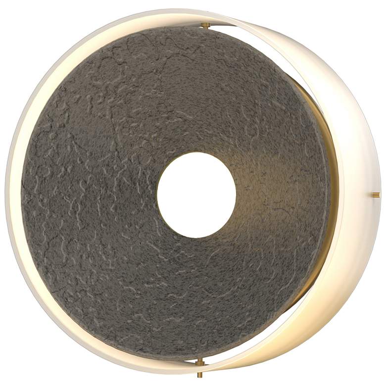 Image 1 Oculus 11.5" High Natural Iron Sconce With Opal Glass Shade