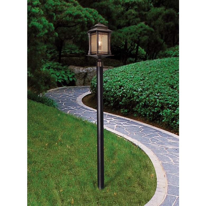 Image 1 Franklin Iron Hickory Point 21 1/2" High Bronze Outdoor Post Light in scene