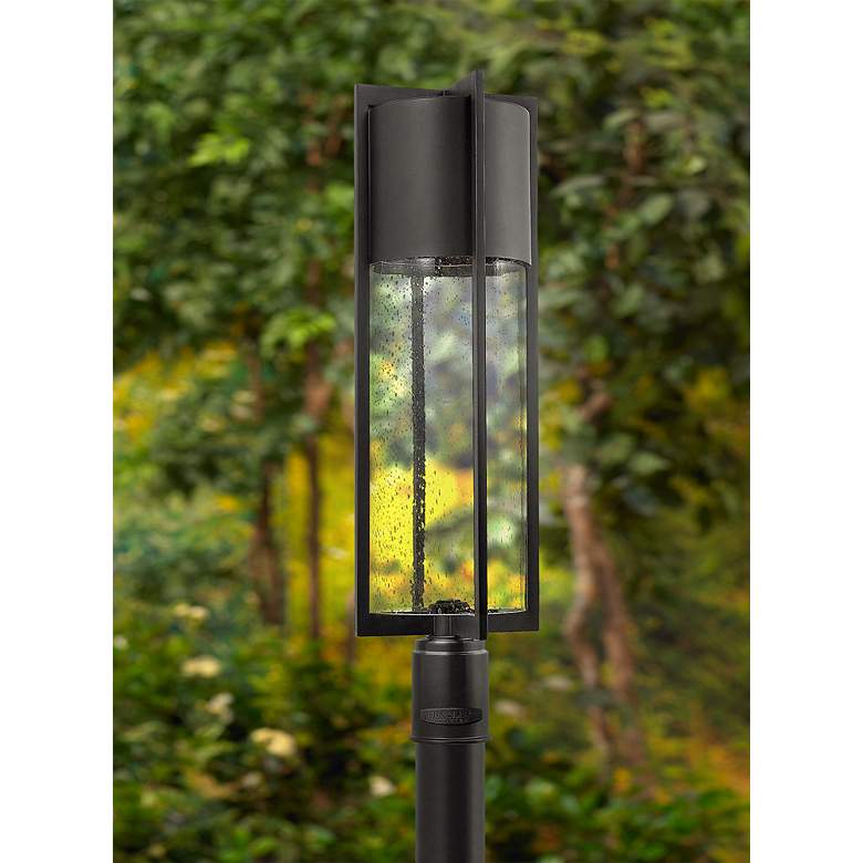 Image 1 Hinkley Shelter 27 3/4" High Black LED Outdoor Post Light in scene