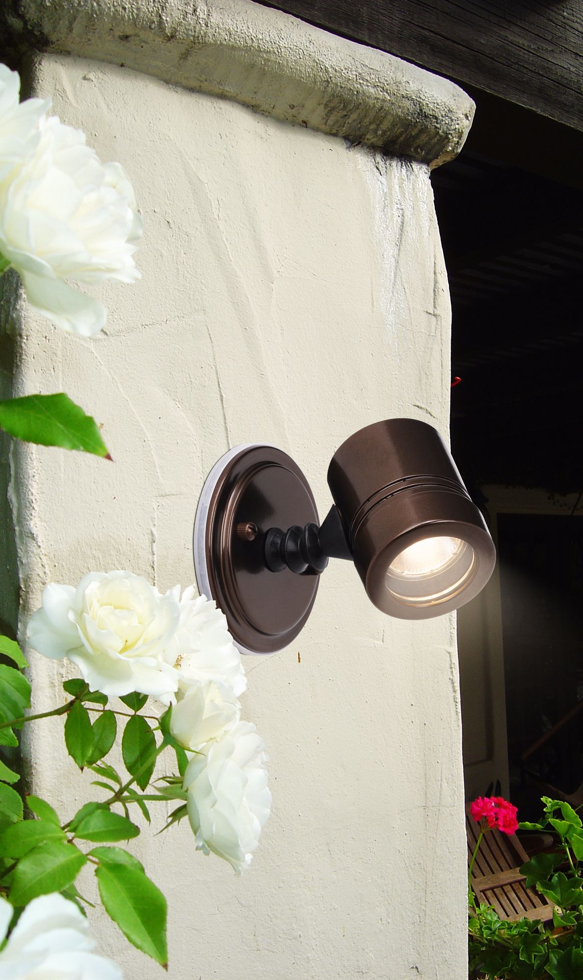 Myra Collection Bronze Outdoor Halogen Spotlight in scene