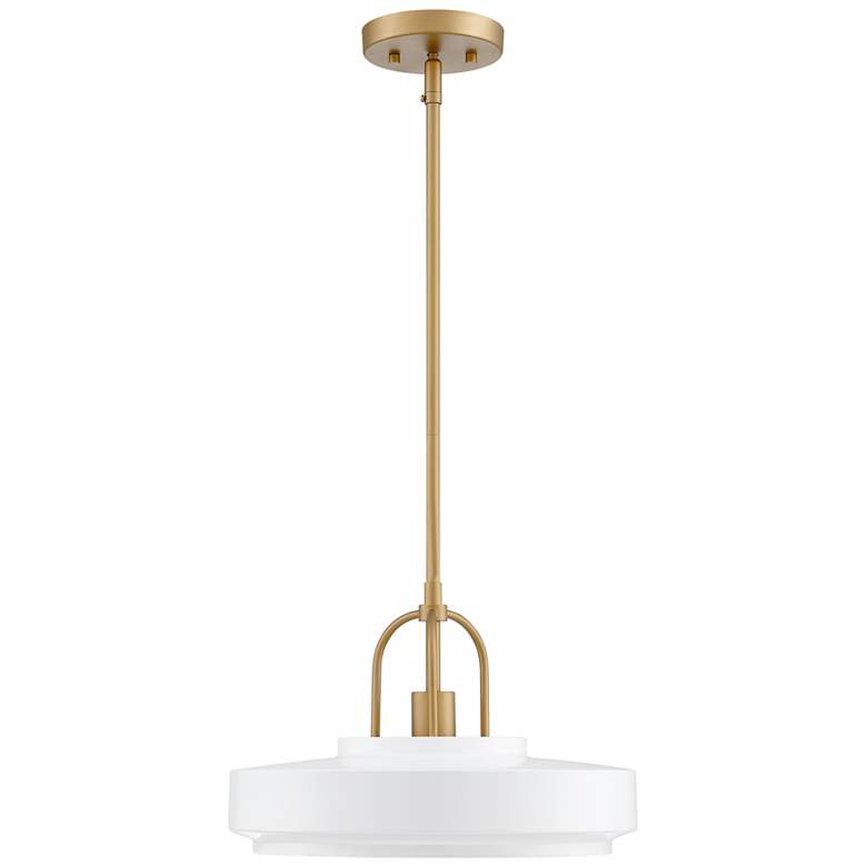 Image 1 Odea 14 in. 1-Light Matte White Transitional Pendant Light
