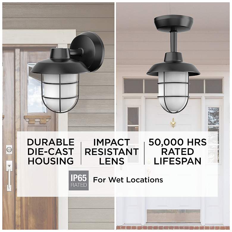Image 5 Odell 9.3" High Black LED Outdoor Sconce more views