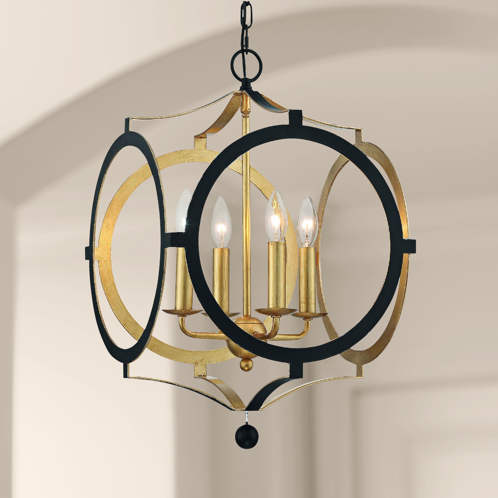 black and gold foyer chandelier