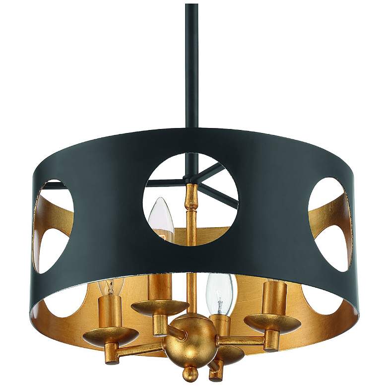 Image 1 Odelle 4 Light Black &#38; Gold Ceiling Pendant