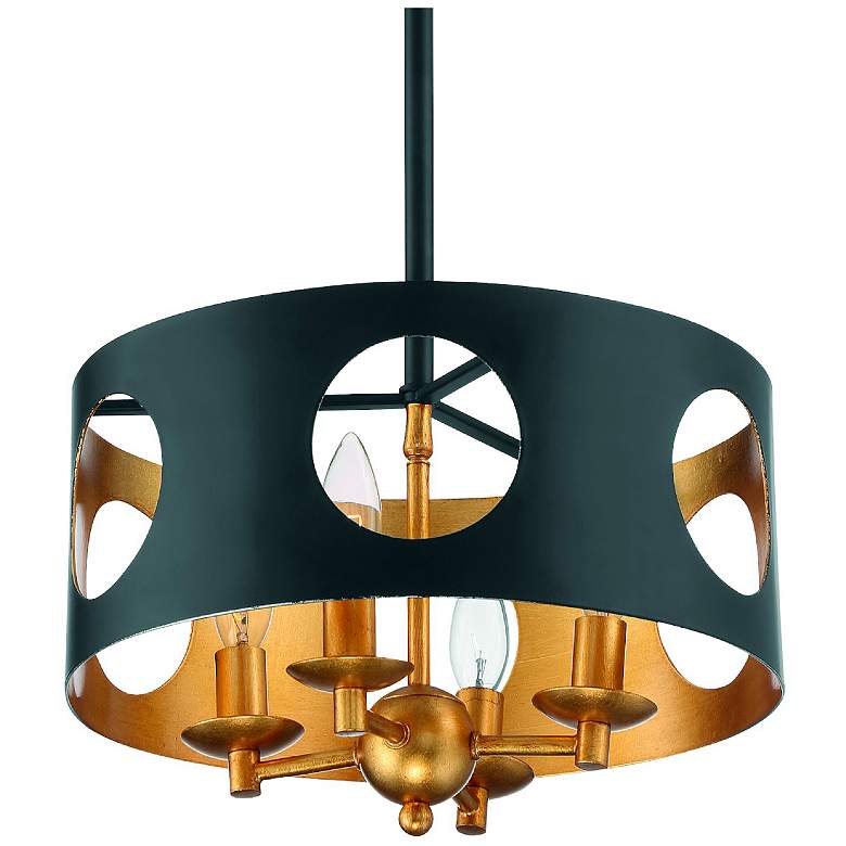 Image 1 Odelle 4 Light Black & Gold Ceiling Pendant