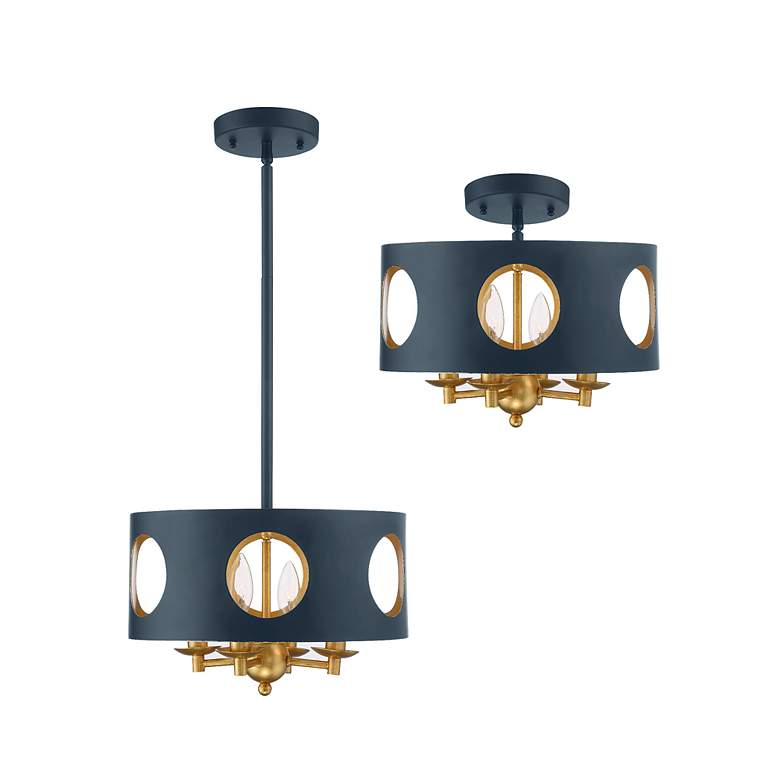 Image 2 Odelle 4 Light Black & Gold Ceiling Pendant more views