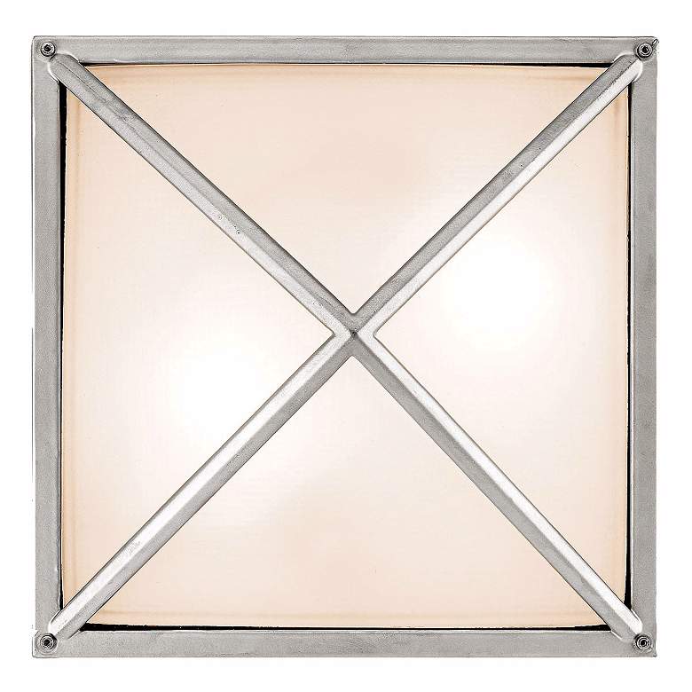 Image 1 Oden Bulkhead Satin Silver 10 1/2" High Outdoor Wall Sconce