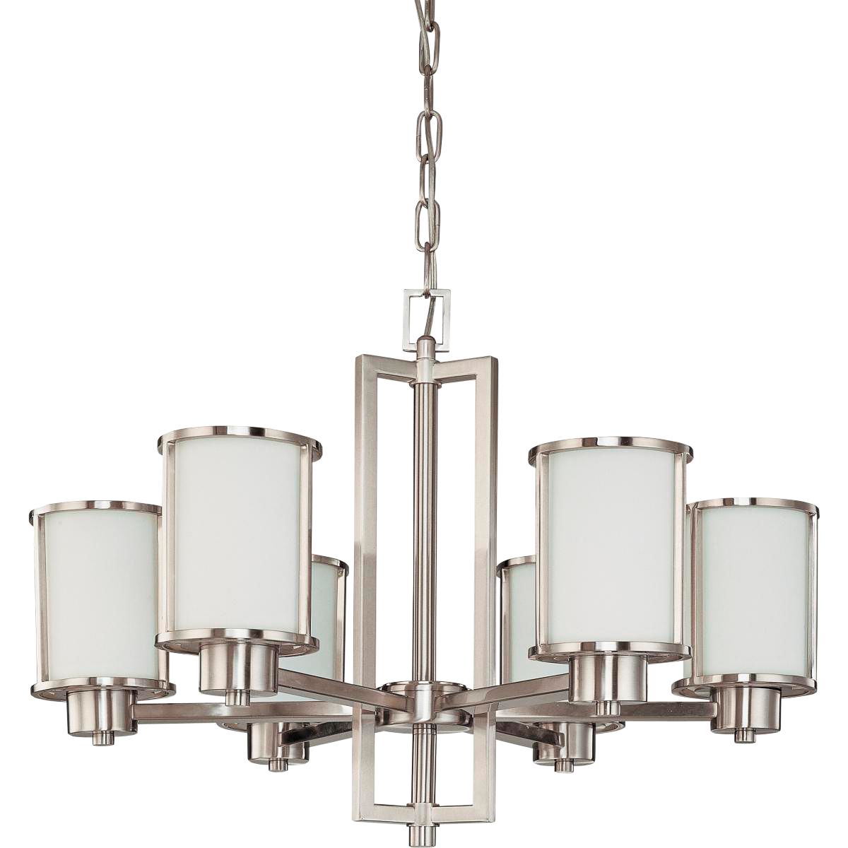 Odeon 27 Wide Brushed Nickel 6 Light Chandelier