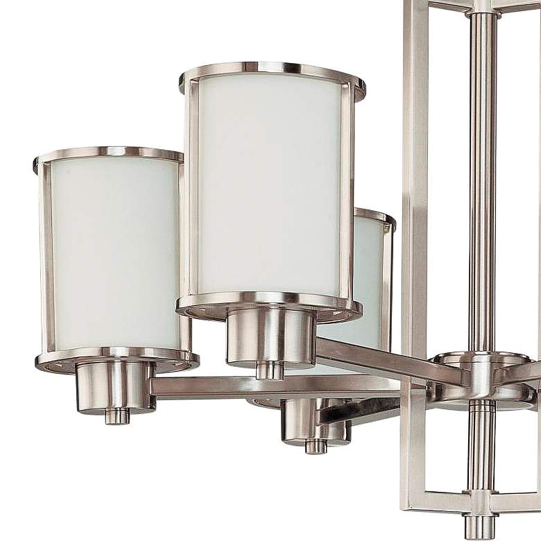 Image 2 Odeon 27" Wide Brushed Nickel 6-Light Chandelier more views