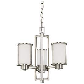 Image1 of Odeon; 3 Light; (convertible up/down) Chandelier with Satin White Glass