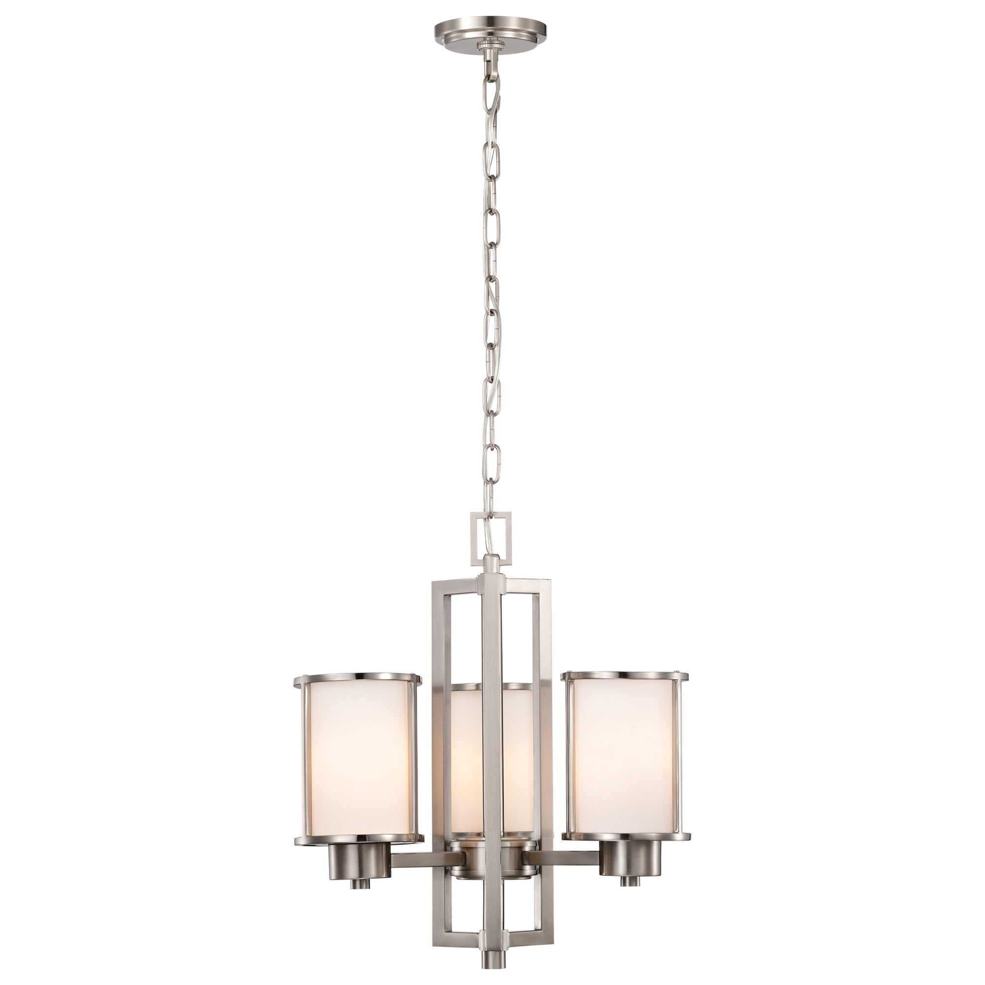 Image 4 Odeon; 3 Light; (convertible up/down) Chandelier with Satin White Glass more views