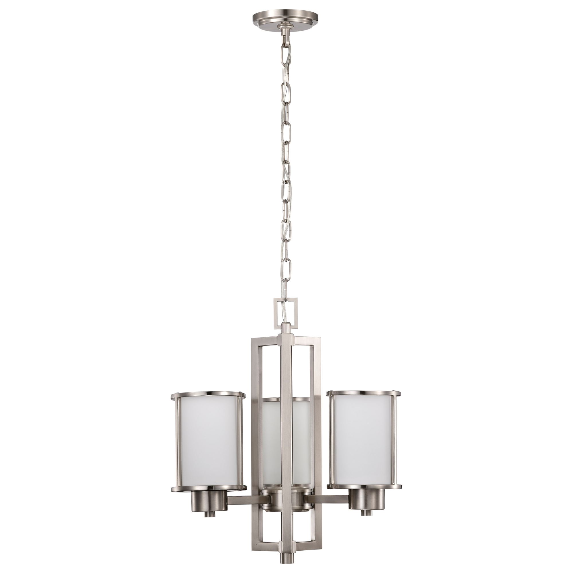 Image 5 Odeon; 3 Light; (convertible up/down) Chandelier with Satin White Glass more views