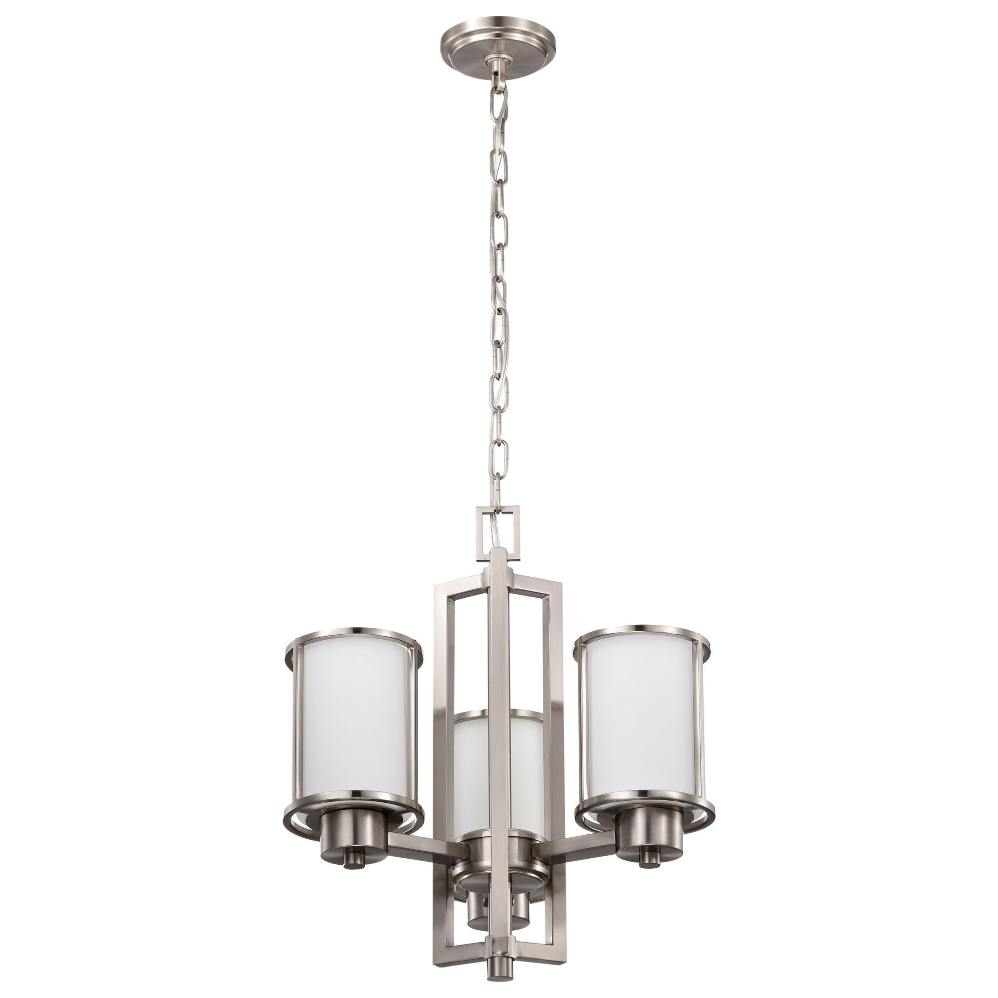 Image 7 Odeon; 3 Light; (convertible up/down) Chandelier with Satin White Glass more views