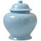Odeon Blue Glaze 14" High Short Temple Jar with Lift-Off Lid
