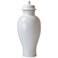 Odeon White Glaze 20" High Tall Temple Jar with Lift-Off Lid