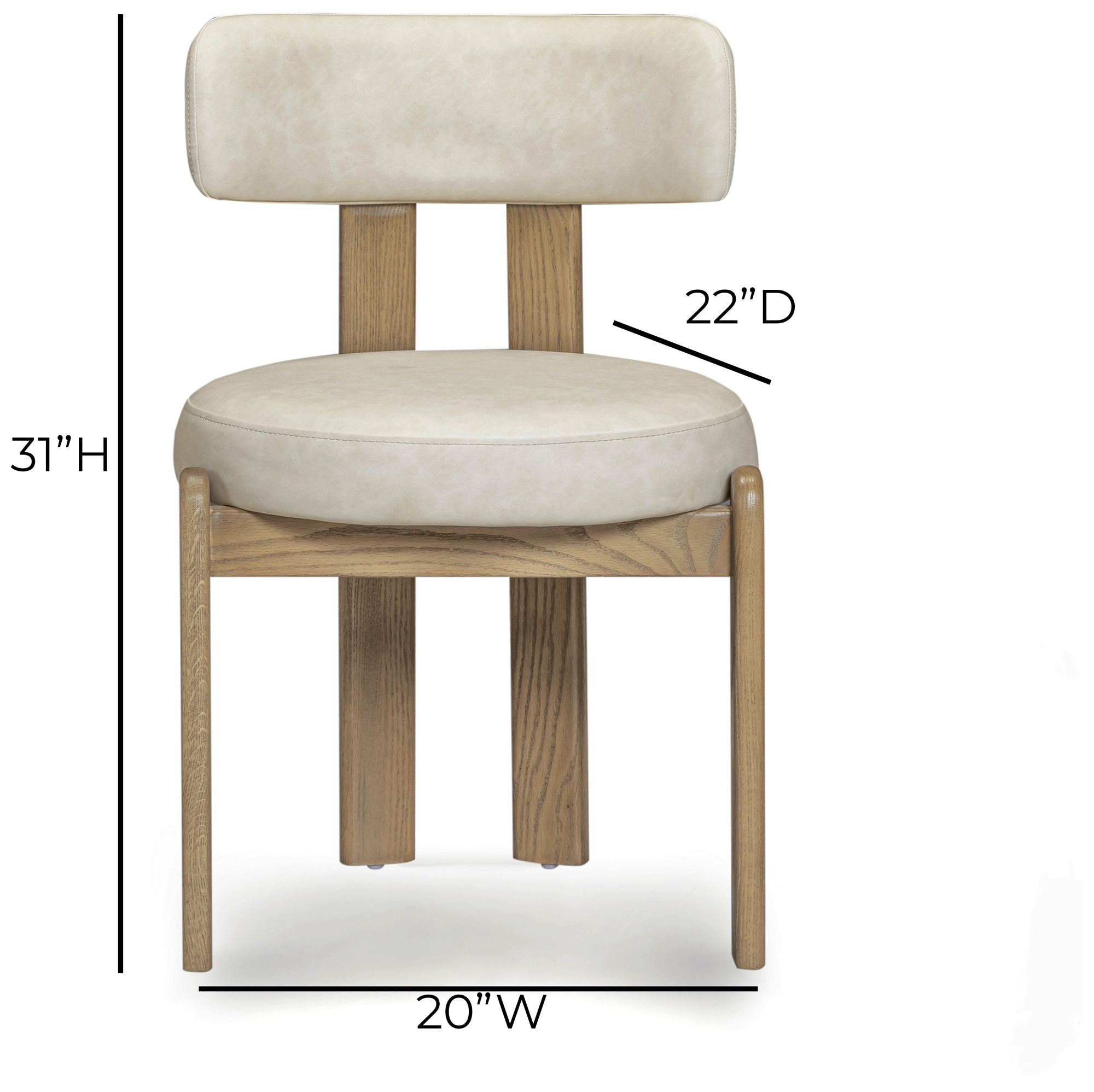 Image 5 Odessa Cream Performance Vegan Leather Dining Chair more views