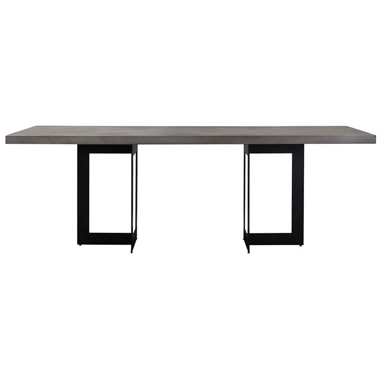 Image 1 Odet 87 in. Rectangular Dining Table in Concrete and Black Metal
