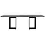 Odet 87 in. Rectangular Dining Table in Concrete and Black Metal
