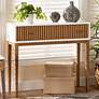 Odile 35 1/2"W Natural Brown White 1-Drawer Console Table