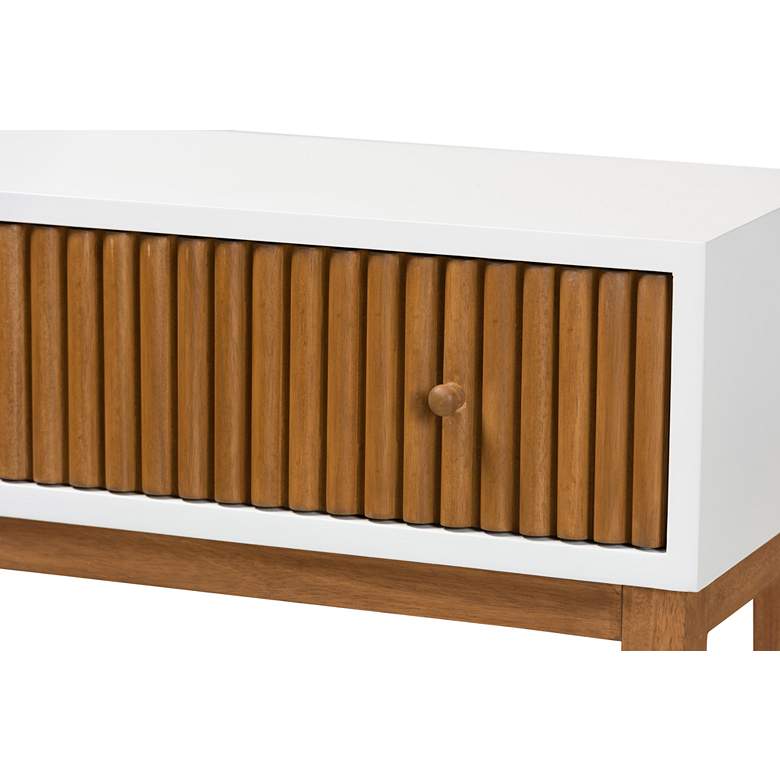 Image 3 Odile 35 1/2"W Natural Brown White 1-Drawer Console Table more views