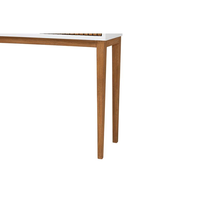 Image 4 Odile 35 1/2 inchW Natural Brown White 1-Drawer Console Table more views