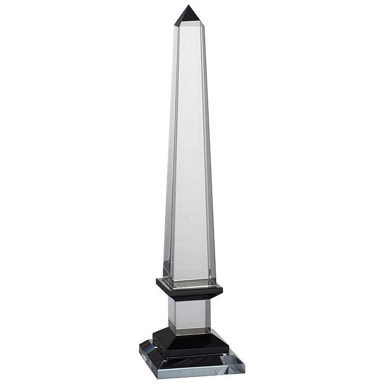 Image 1 Odille 20" High Crystal Obelisk Sculpture