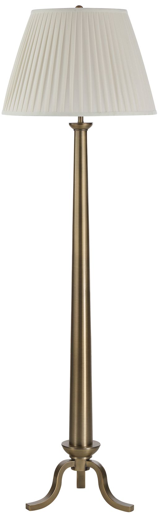 Image 3 Odlam 60.75" Tall Walnut Floor Lamp with Tapered Linen Shade more views