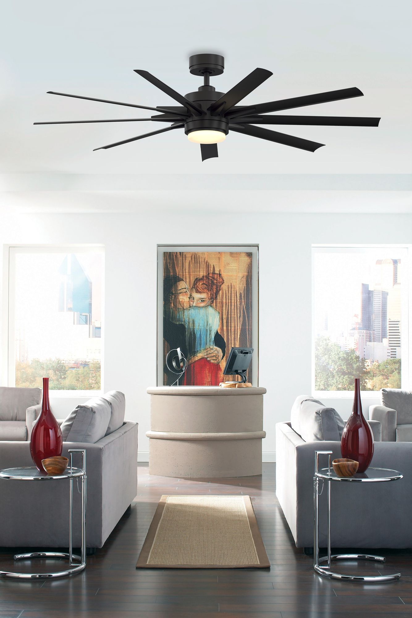 Image 5 Odyn Custom 56 in In/Out Smart Fan w/ LED CCT Lt Kit - Black Blades more views