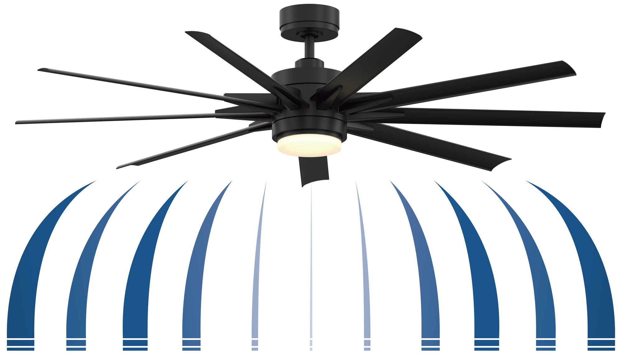 Odyn Custom 64 in In/Out Smart Fan w/ LED CCT Lt Kit - Black Blades