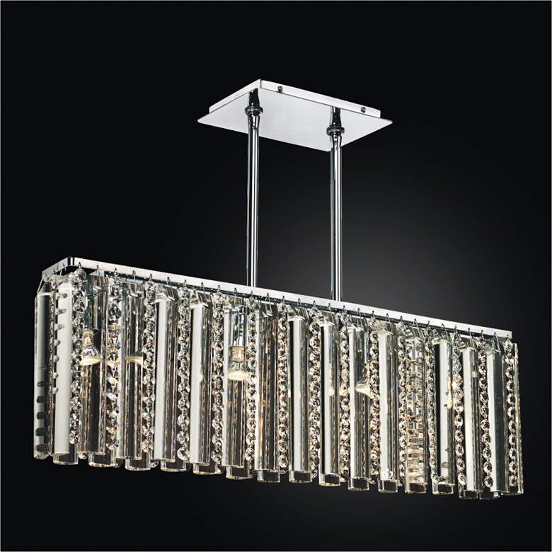 Image 1 Odyssey 27"W Chrome Crystal Kitchen Island Light Chandelier