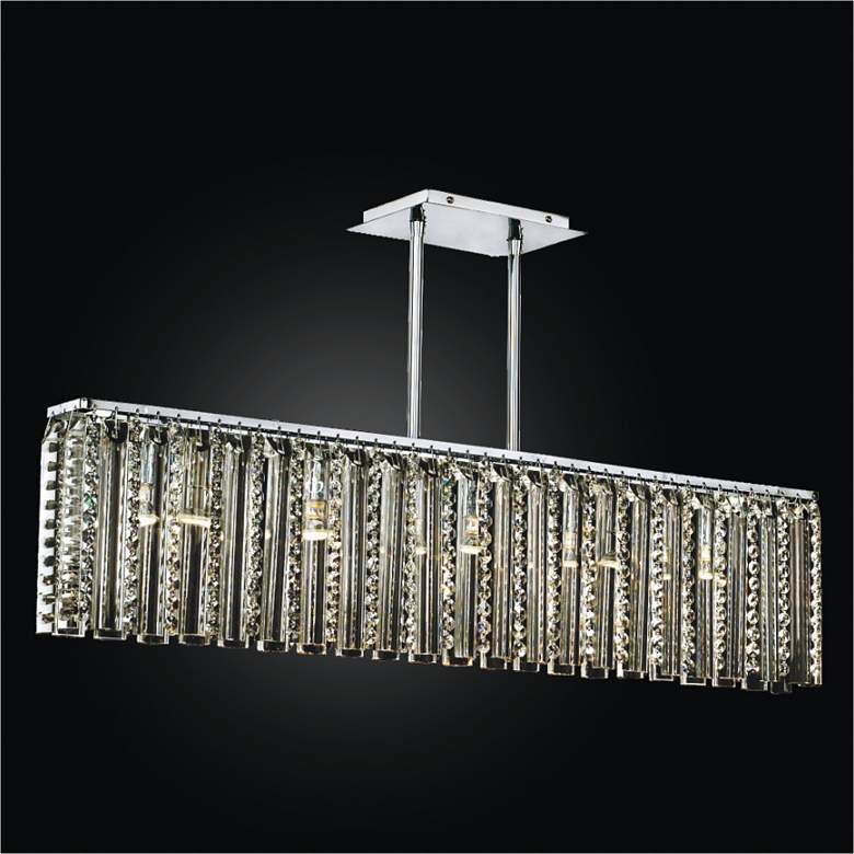 Image 1 Odyssey 37"W Chrome Crystal Kitchen Island Light Chandelier