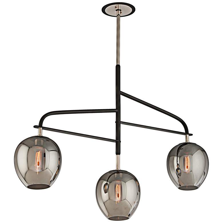 Image 1 Odyssey 44 inchW Black Smoked Glass Kitchen Island Light Pendant