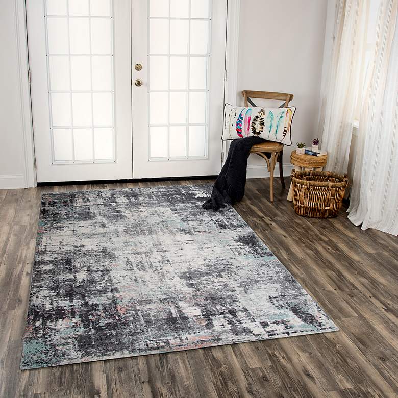 Image 1 Odyssey ODY833 5&#39;2 inchx7&#39;6 inch Gray Rectangular Area Rug