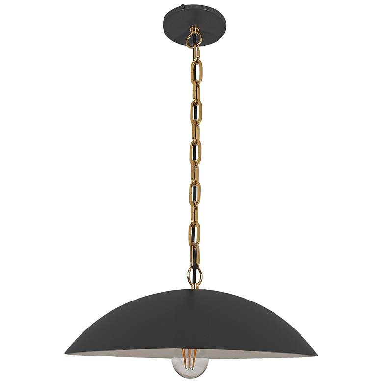 Image 1 Ofelia 15.75" Wide Matte Black Chain and Cord Hung Pendant