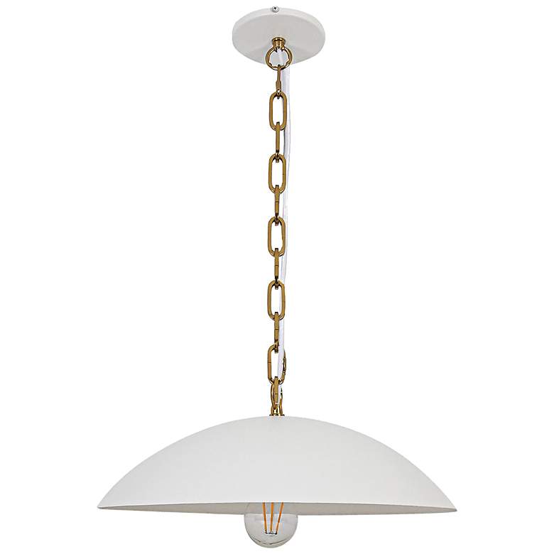 Image 2 Ofelia 15.75" Wide Matte White Chain and Cord Hung Pendant