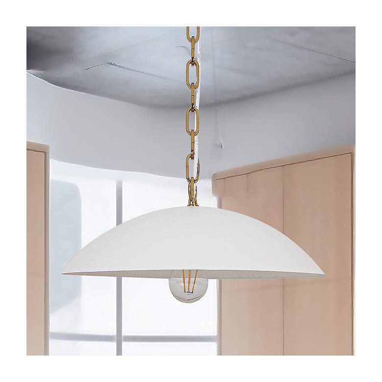 Image 1 Ofelia 15.75" Wide Matte White Chain and Cord Hung Pendant